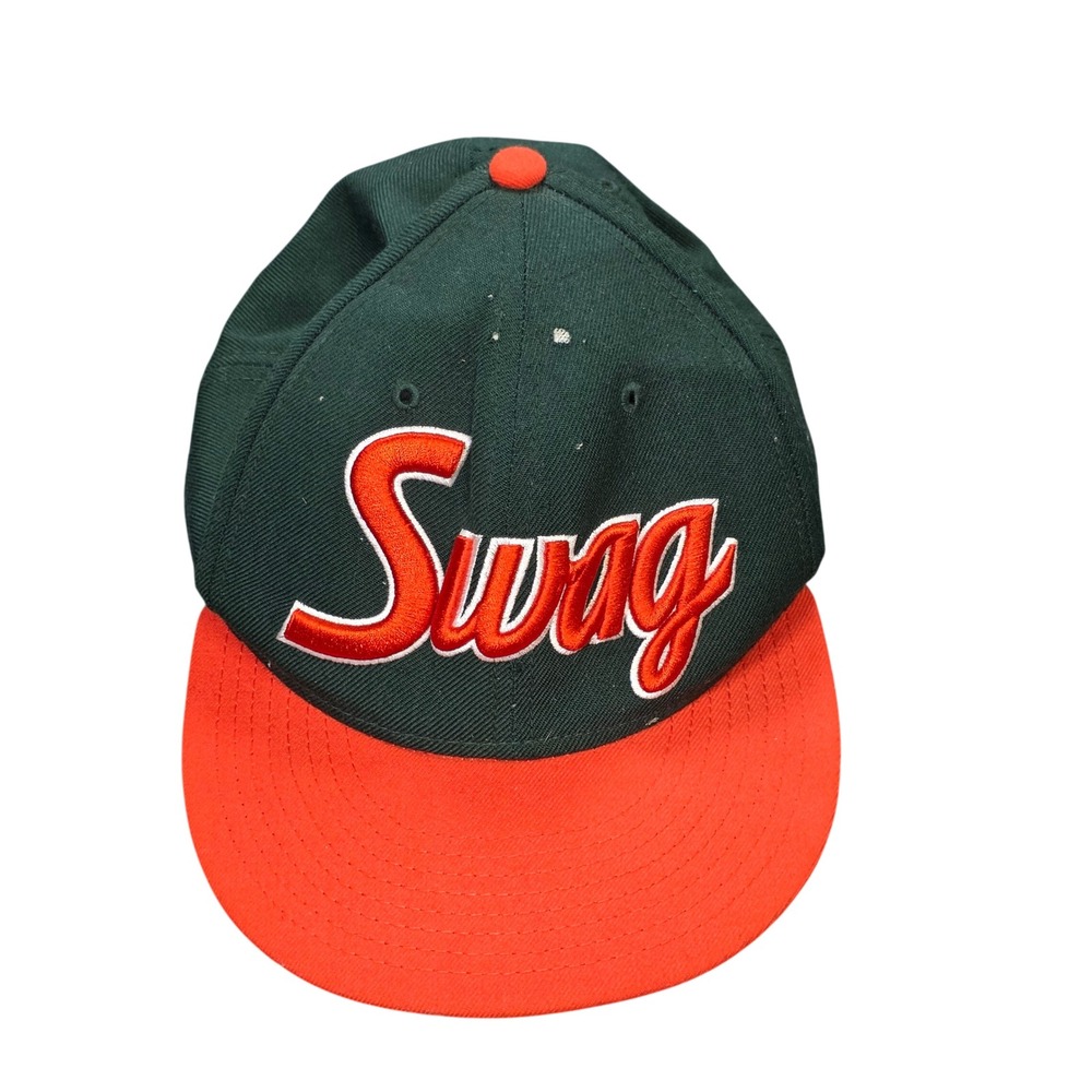 New Era 9FIFTY Swag Snapback‎ Hat Men's One Size Green Orange Two Tone Flat Brim